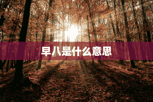 早八是什么意思